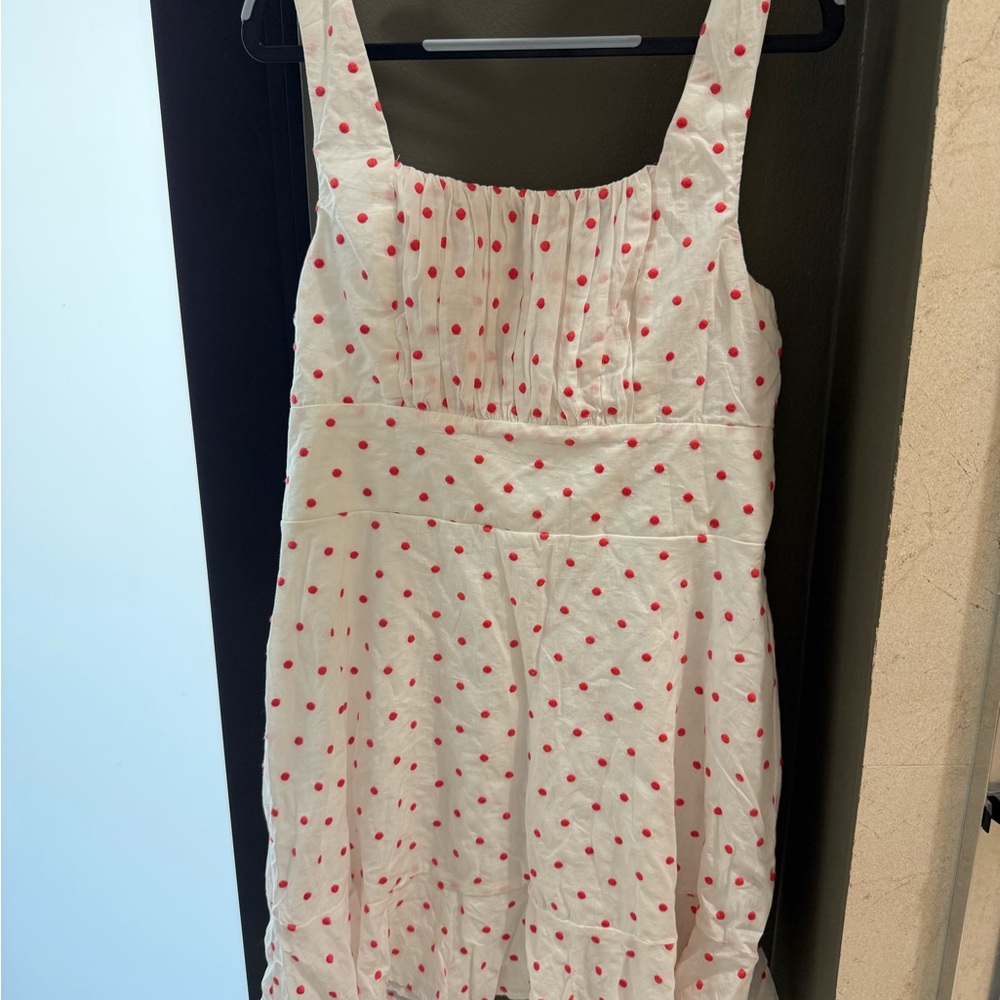 Trixxi White Dress with Red Polka Dots